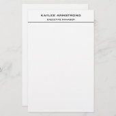 Stijlvol klassiek, eenvoudig wit briefpapier (Voorkant / Achterkant)