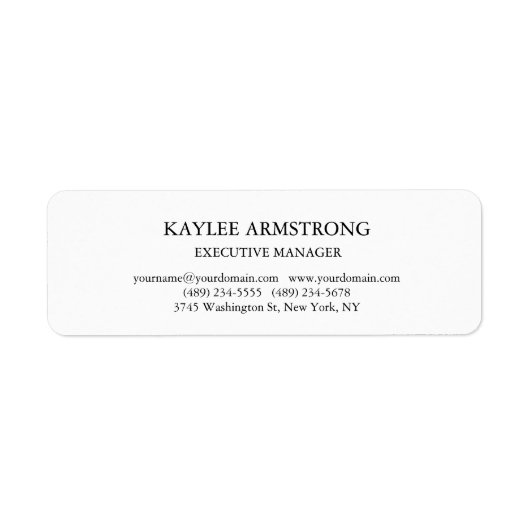 Stijlvol klassiek, eenvoudig wit etiket (Voorkant)