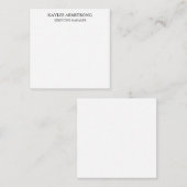 Stijlvol klassiek, eenvoudig wit notitiekaartje (Voorkant / Achterkant)
