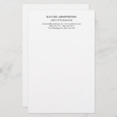 Stijlvol Klassiek Eenvoudig Wit Professioneel Briefpapier (Voorkant / Achterkant)