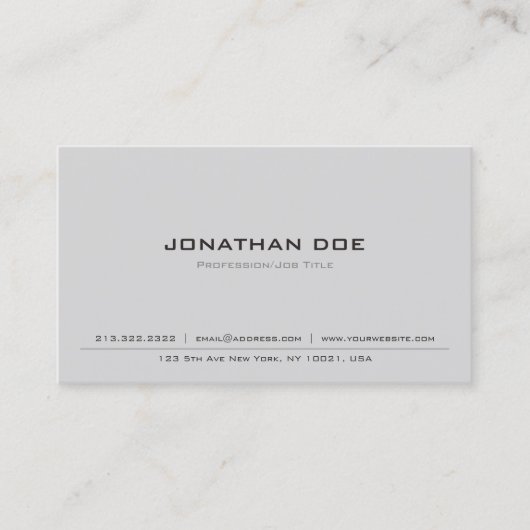 Stijlvol, klassiek, elegant, schoon papier visitekaartje (Voorkant)