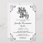 Stijlvol Klassiek Lijst Retro Ornament Hallo Baby Kaart (Voorkant)