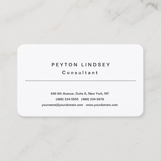 Stijlvol klassiek professioneel design zijde visitekaartje (Voorkant)