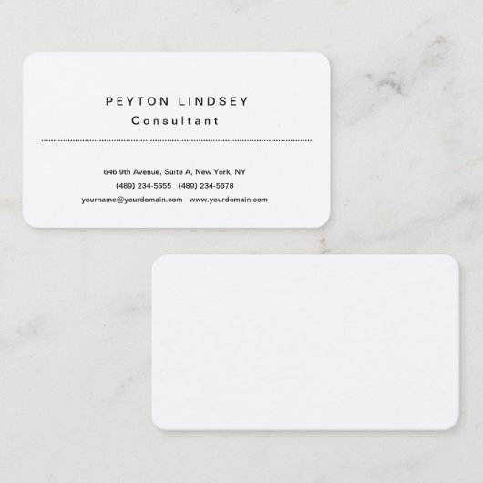 Stijlvol klassiek professioneel design zijde visitekaartje (Voorkant / Achterkant)