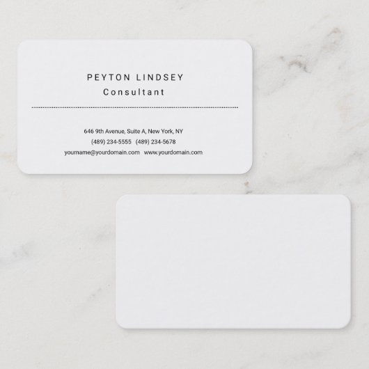 Stijlvol klassiek professioneel ontwerp visitekaartje (Voorkant / Achterkant)