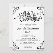 Stijlvol Klassiek  Retro Ornament Baby shower Kaart (Voorkant)