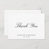 Stijlvol klassiek script elegant Weddenschap Custo Bedankkaart (Voorkant / Achterkant)