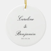 Stijlvol klassiek script elegant Weddenschap Custo Keramisch Ornament (Voorkant)