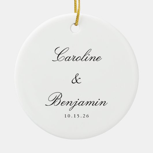 Stijlvol klassiek script elegant Weddenschap Custo Keramisch Ornament (Voorkant)