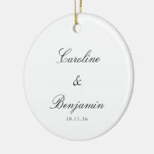 Stijlvol klassiek script elegant Weddenschap Custo Keramisch Ornament (Links)