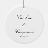 Stijlvol klassiek script elegant Weddenschap Custo Keramisch Ornament (Achterkant)