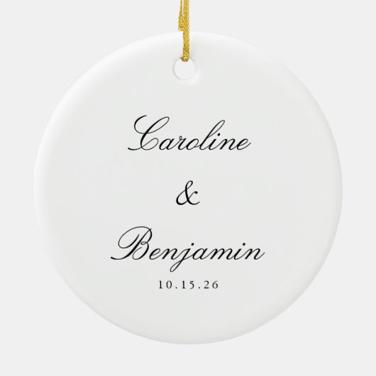 Stijlvol klassiek script elegant Weddenschap Custo Keramisch Ornament (Achterkant)