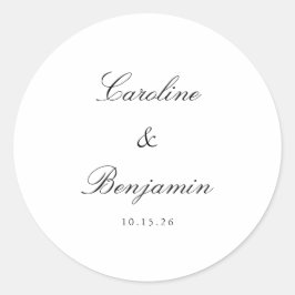 Stijlvol klassiek script elegant Weddenschap Custo Ronde Sticker