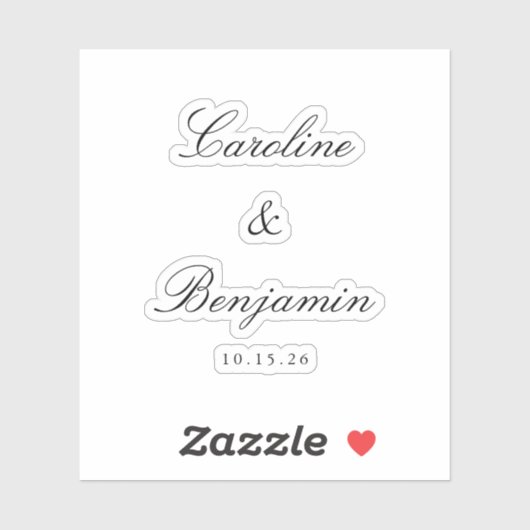 Stijlvol klassiek script elegant Weddenschap Custo Sticker (Vel)