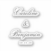 Stijlvol klassiek script elegant Weddenschap Custo Sticker (Voorkant)