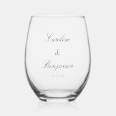 Stijlvol klassiek script elegant Weddenschap Custo Wijnglas Zonder Voet (Voorkant)