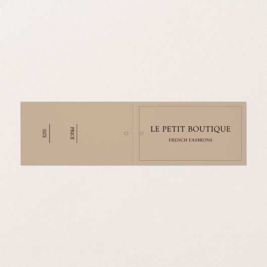 Stijlvol kleding Boutique Hanging Price Label Visitekaartje (Buitenkant ongevouwen)