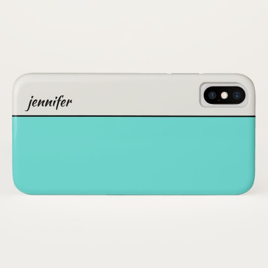 Stijlvol kleurenblok met Jouw naam Case-Mate iPhone Case (Achterkant (horizontaal))
