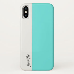 Stijlvol kleurenblok met Jouw naam iPhone X Hoesje