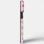 Stijlvol kleurig bloempatroon op roze achtergrond Case-Mate iPhone case (Achterkant / Rechts)