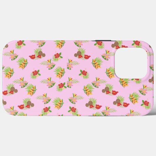 Stijlvol kleurig bloempatroon op roze achtergrond Case-Mate iPhone case (Achterkant (horizontaal))