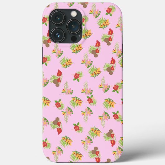 Stijlvol kleurig bloempatroon op roze achtergrond Case-Mate iPhone case (Achterkant)