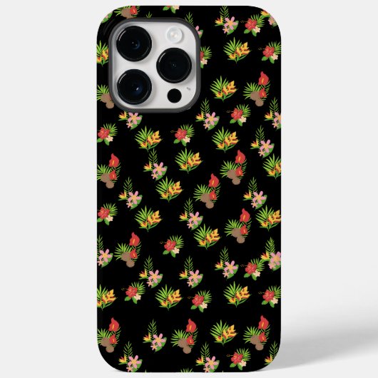 Stijlvol kleurig bloempatroon Zwarte achtergrond Case-Mate iPhone Case (Achterkant)