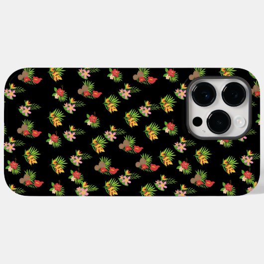 Stijlvol kleurig bloempatroon Zwarte achtergrond Case-Mate iPhone Case (Achterkant (horizontaal))