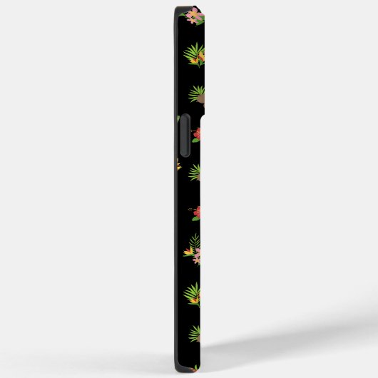 Stijlvol kleurig bloempatroon Zwarte achtergrond Case-Mate iPhone Case (Achterkant / Rechts)