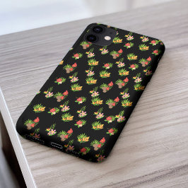 Stijlvol kleurig bloempatroon Zwarte achtergrond Case-Mate iPhone 14 Pro Max Hoesje