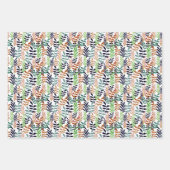 Stijlvol kleurrijk botanisch groen patroon inpakpapier vel (Voorkant 3)