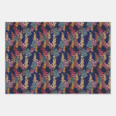 Stijlvol kleurrijk botanisch groen patroon inpakpapier vel (Voorkant)