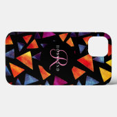 Stijlvol Kleurrijk Driehoekjes Patroon Monogram Case-Mate iPhone Case (Achterkant (horizontaal))