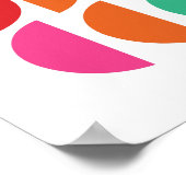 Stijlvol, kleurrijk geometrisch kunstwerk rood roz poster (Hoek)