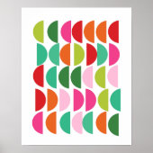 Stijlvol, kleurrijk geometrisch kunstwerk rood roz poster (Voorkant)