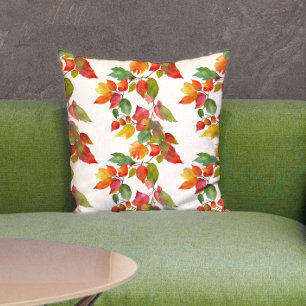 Stijlvol Kleurrijk Herfstblad Waterverf Patroon Kussen
