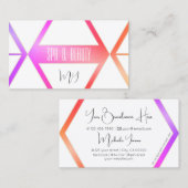 Stijlvol kleurrijk met witte geometrische en monog visitekaartje (Voorkant / Achterkant)