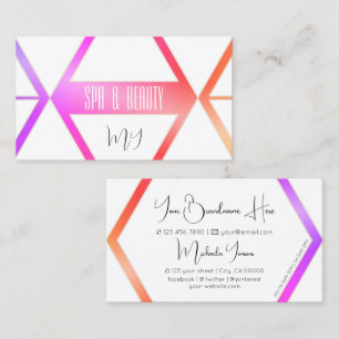 Stijlvol kleurrijk met witte geometrische en monog visitekaartje