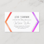 Stijlvol kleurrijk met witte geometrische multikle visitekaartje (Achterkant)