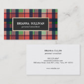 Stijlvol kleurrijk rood, groen en marinepatroon visitekaartje (Voorkant / Achterkant)