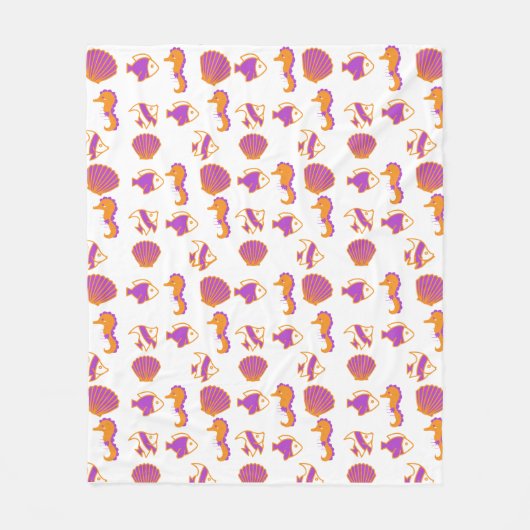 Stijlvol, kleurrijk Zee leven onderwaterpatroon Fleece Deken (Voorkant)