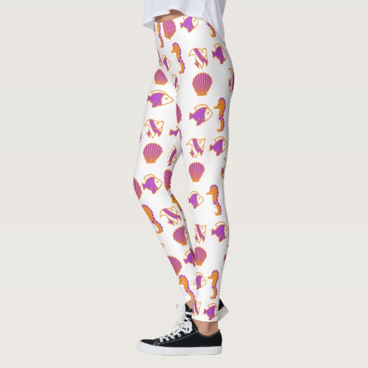 Stijlvol, kleurrijk Zee leven onderwaterpatroon Leggings (Links)