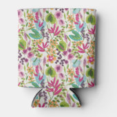 Stijlvol kleurrijk zomer tropisch bloemmotief blikjeskoeler (Voorkant)