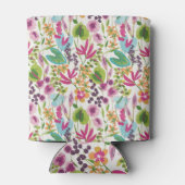 Stijlvol kleurrijk zomer tropisch bloemmotief blikjeskoeler (Achterkant)