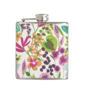Stijlvol kleurrijk zomer tropisch bloemmotief heupfles (Voorkant)