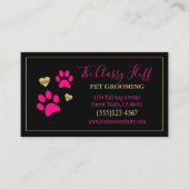 Stijlvol knuppels snijpad afdrukken Roze zwart Visitekaartje (Voorkant)