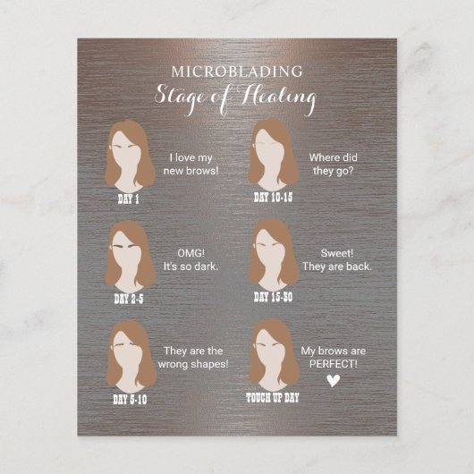 Stijlvol koper voor microblading Aftercare Instruc Flyer (Achterkant)