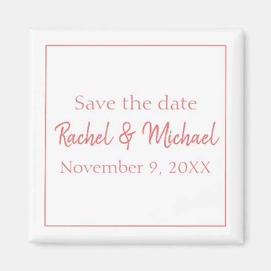 Stijlvol koraal en wit magneet (Voorkant)