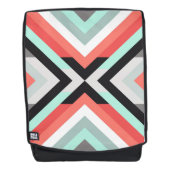 Stijlvol koraal Mint Gray Geometric Design Rugtassen (Voorkant)