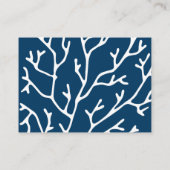 Stijlvol Koraal Patroon - Blauwgroen Blauw Ocean T Visitekaartje (Achterkant)